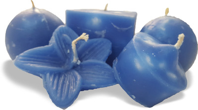 

AAKAAR21 scented ultra mariene colored combo with bright light and longer lasting -with set of 5 Candle(Blue, Pack of 5)