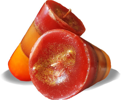 

AAKAAR21 scented mix fruit juice pillar candle with bright light and longe r lasting -5cm /7cm with set of 2 Candle(Multicolor, Pack of 2)