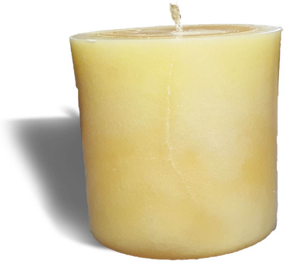 

AAKAAR21 scented yellow round pillar candle with bright light and longer lasting -7.5cm/6cm -single Candle(Yellow, Pack of 1)