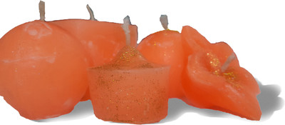 

AAKAAR21 scented orange colored combo with bright light and longer lasting -with set of 5 Candle(Orange, Pack of 5)