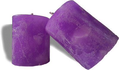 

AAKAAR21 scented purple shading round pillar candle with bright light and longer lasting 7.5cm/6cm with set of 2 Candle(Purple, Pack of 2)
