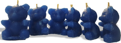 

AAKAAR21 scented ultra mariene teddy bear candle with bright light and longer lasting -with set of 6 Candle(Blue, Pack of 6)
