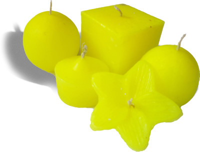 

AAKAAR21 scented lemon coloured combo with bright light and longer lasting -with set of 5 Candle(Green, Pack of 5)