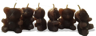 

AAKAAR21 scented muddy shade teddy bear candle with bright light and longer lasting -with set of 6 Candle(Brown, Pack of 6)