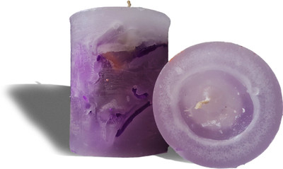 

AAKAAR21 scented white shading round pillar candle with bright light and longer lasting -7.5cm/6cm with set of 2 Candle(White, Pack of 2)