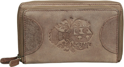 

Style 98 Women Casual Brown Genuine Leather Wrist Wallet(16 Card Slots)