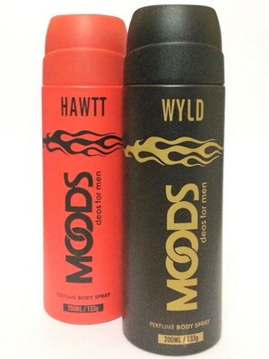 

Moods WYLD & HAWTT Perfume Body Spray - For Men(400 ml, Pack of 2)