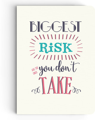 

inkFlap A5 Journal("FlapBook" Premium Notebook - "Biggest Risk", Off White)