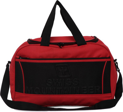 

Swiss Mountaineer Black Duffle Bag Travel Duffel Bag(Red)