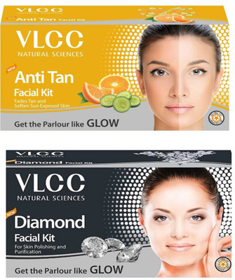 

VLCC Original Diamond and Anti-Tan Facial Kit 120 g(Set of 2)
