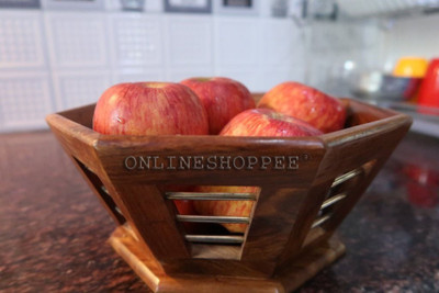 

Onlineshoppee Rose Wood Tableware Wood Fruit & Vegetable Basket(Brown)