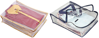 

Kuber Industries Designer Net Transparent Shirt Covers Combo (Golden-Blue) Set of 2 Pcs SHIRTCO106(Multicolor)