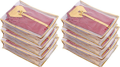 

Kuber Industries Designer Net Transparent Shirt Cover - Golden Set of 6 Pcs SHIRTCO103(Golden)