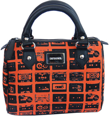 Satya Paul Hand-held Bag(Black, Orange)