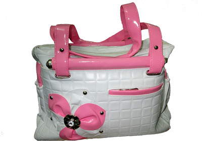 

Attractive Shoulder Bag(White, Pink), Pink;white