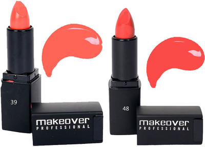 

Makeover Professional Lipstick ( Flamingo 39 , Nude Coral 48 )(Flamingo, Nude Coral)