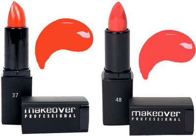 Makeover Professional Lipstick ( Coral 37 , Nude Coral 48 )(Coral, Nude Coral)