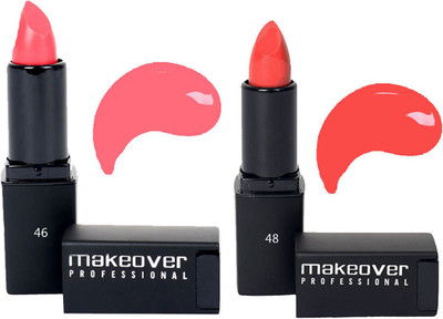 

Makeover Professional Lipstick ( Rose Blossom 46 , Nude Coral 48 )(Rose Blossom, Nude Coral)