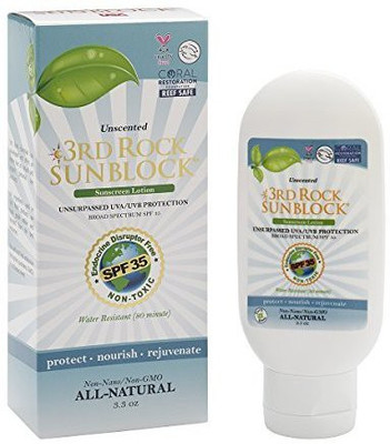 

3rd Rock Sunblock Natural Organic Zinc Sunscreen SPF 35 UNSCENTED Chemical Free Lotion with Moisturizer(103.51 ml)