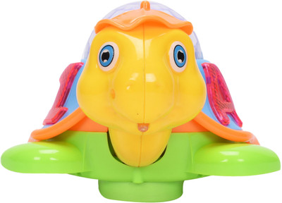 

ToyBin Happy Turtle Toy, Moves in & Around Battery Operated - With 3D Dream Lighting / Sound- Yellow, Green Multicolour(Multicolor)