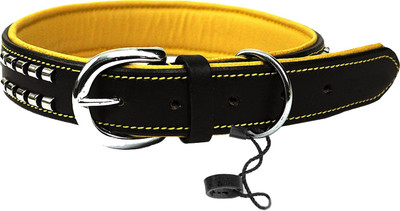 

Sollar's 100% Genuine Leather With Beautiful Studs & Soft Padded Dog Everyday Collar(, Black
