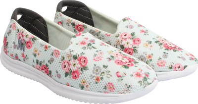 KazarMax Floral Printed Slip On Sneakers For Women(Green, Sea green