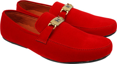 

AMJ Red Casual, Party Fabric Loafer for Men Loafers For Men(Red