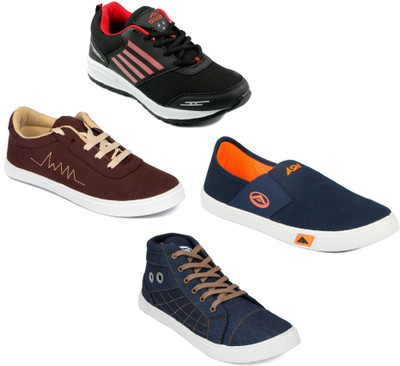 

Asian Men Casual & Running Shoes Combo Pack of 4 Casuals For Men(Multicolor