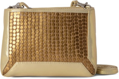 

Baggit Women Casual Gold PU Sling Bag