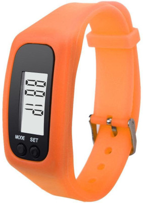 

RHONNIUM ® Watch Bracelet Run Step Watch Bracelet Pedometer Calorie Counter Digital LCD Walking Distance(Orange Strap, Size : Free Size), Atomic tangerine