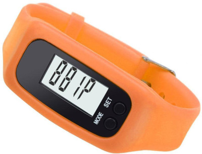 

RHONNIUM ™ Pedometer Electronic Watch Run Step Bracelet Calorie Counter Digital Lcd Walking Distance Tea rose Smartwatch(Orange Strap Free Size)