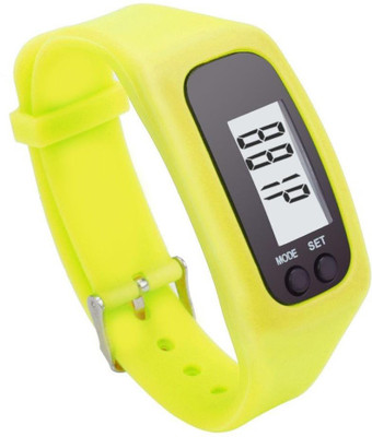

RHONNIUM ® Calorie Counter Watch Yuaboz.H Digital LCD Pedometer Run Step Walking Bracelet(Yellow Strap, Size : Free Size), Unmellow yellow