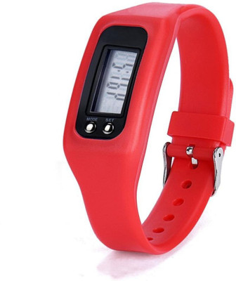 

RHONNIUM ® GW Pedometer, Digital LCD Pedometer Run Step Walking Distance Calorie Counter Watch Bracelet(Red Strap, Size : Free Size)