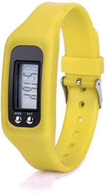 

RHONNIUM ™ Men Women Digital LCD Pedometer Run Step Walking Distance Calorie Counter Bracelet Sport(Yellow Strap, Size : Free Size), Clover-lime