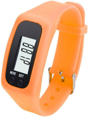 

RHONNIUM ® Walking Distance Calorie Counter Watch Bracelet Digital LCD Pedometer Run Step(Orange Strap, Size : Free Size)