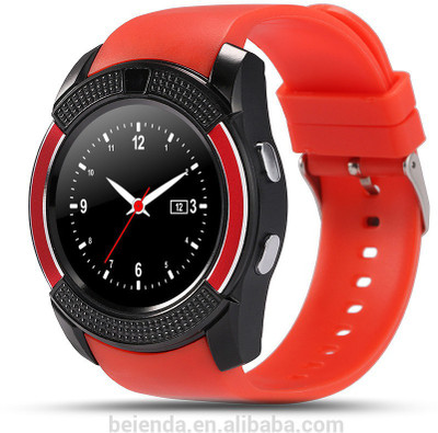 

Estar Bluetooth Smart Watch With Camera , Sim Card Support , Round Dial V9 Smartwatch Compatible With All Android And IOS Smartphones (RED) BLACK Smartwatch(Red Strap FREE SIZE)