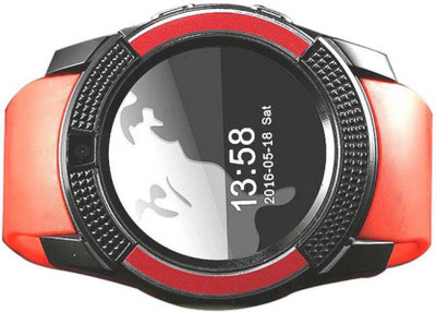 

Estar Bluetooth V9 Wrist Watch Phone with Camera & SIM Card Support (Red) BLACK Smartwatch(Red Strap FREE SIZE)