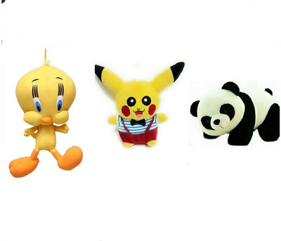

soniya Enterprises Pikachu-30cm and panda-28cm and tweety - 40 cm(Multicolor)