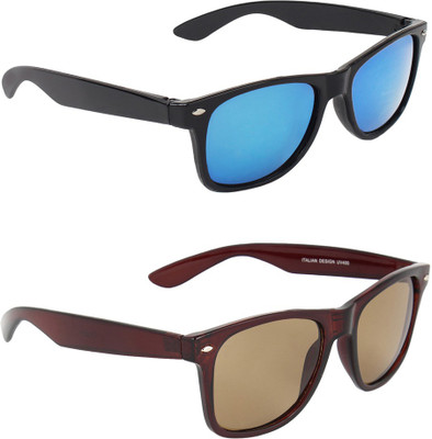 ABNER Wayfarer, Wayfarer Sunglasses(For Men & Women, Blue, Brown)