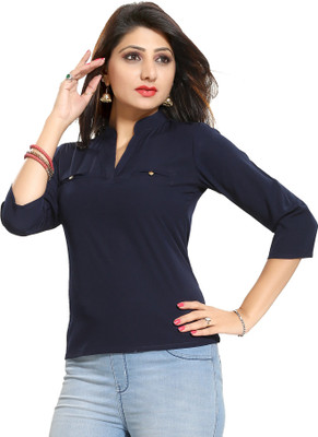 ALC Creations Casual 3/4th Sleeve Solid Women