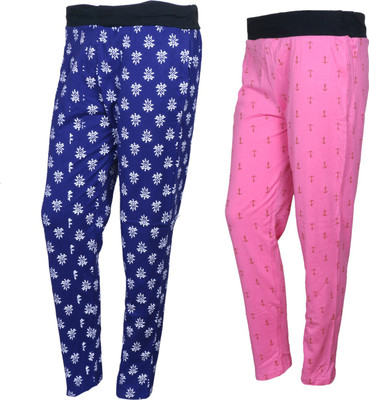 Indistar Printed Women Blue, Pink Track Pants