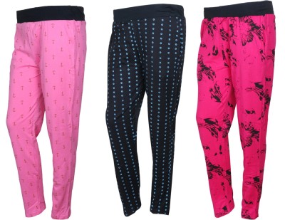 IndiWeaves Printed Women Pink, Black Track Pants