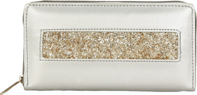 

Bagclan Women Evening/Party Silver Artificial Leather Wallet(4 Card Slots)