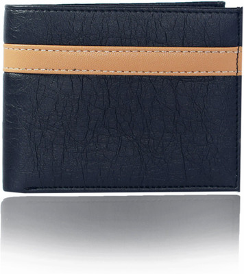 

ifrazon Men Black Artificial Leather Wallet(3 Card Slots), Black-tan