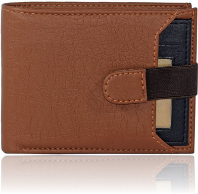 

Shockyfi Men Tan Artificial Leather Wallet(7 Card Slots), Tan-black