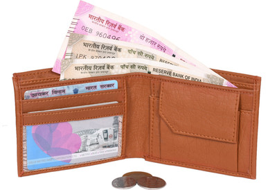 

skkfashion Men Tan Artificial Leather Wallet(7 Card Slots)