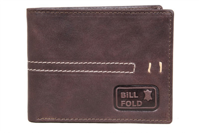 

Bill Fold Artistic Leather Men Brown Genuine Leather Wallet(6 Card Slots)