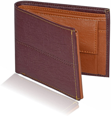

Toughstance Men Brown Artificial Leather Wallet(10 Card Slots), Brown-tan