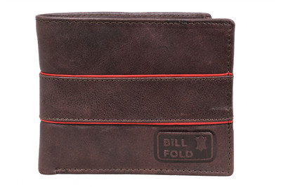 

Bill Fold Artistic Leather Men Brown Genuine Leather Wallet(4 Card Slots)