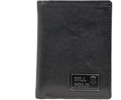

Bill Fold Artistic Leather Men Black Genuine Leather Wallet(9 Card Slots)